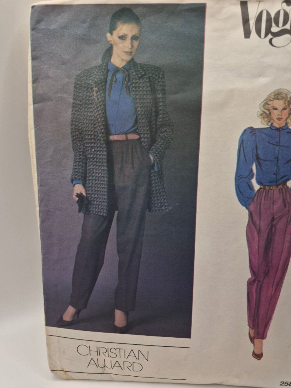 Vogue Christian Aujard Designer Pattern 2583 Misses Three Piece Size 8 1980s - Picture 2 of 8